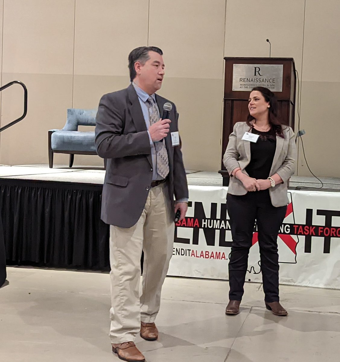 Alabama Anti-Human Trafficking Alliance rock stars: Coordinator Chris Lim and Special Agent Cameron Perry. #alabamahumantraffickingsummit #enditalabama