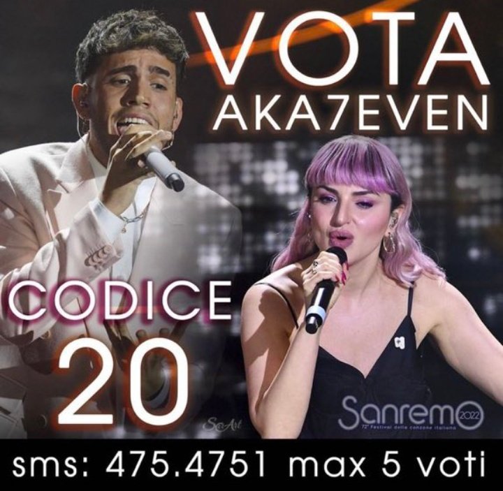 20!!!
#aka7even #codice20 #Sanremo2022