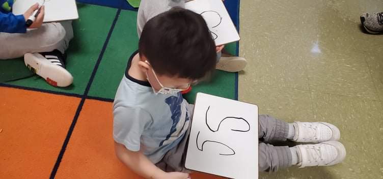 McDaniel4PreK's tweet photo. Pre-K friends were so excited to write the letter S in the correct direction. Maybe you heard their screams of success today. Proud of themselves! #PreKrocks @WeemsWildcats @MymcpsvaPreK https://t.co/Mnr7ghmsGG
