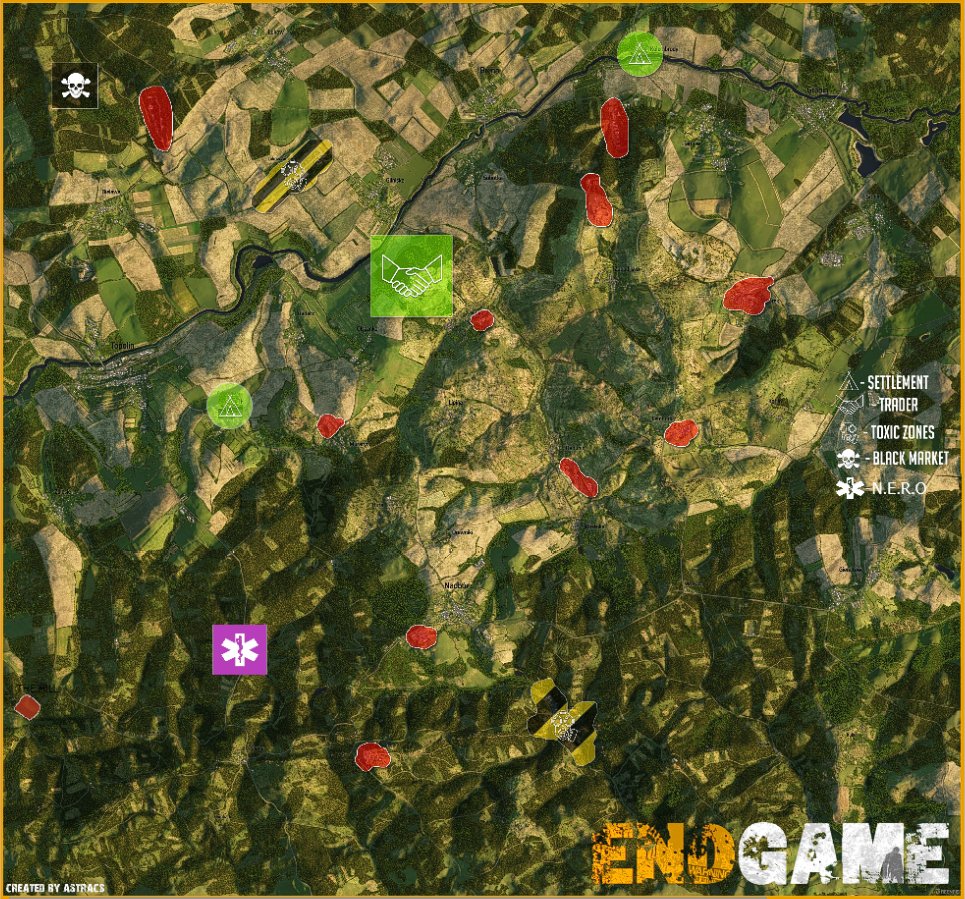 All DayZ Toxic Zone Map Locations on Chernarus and Livonia