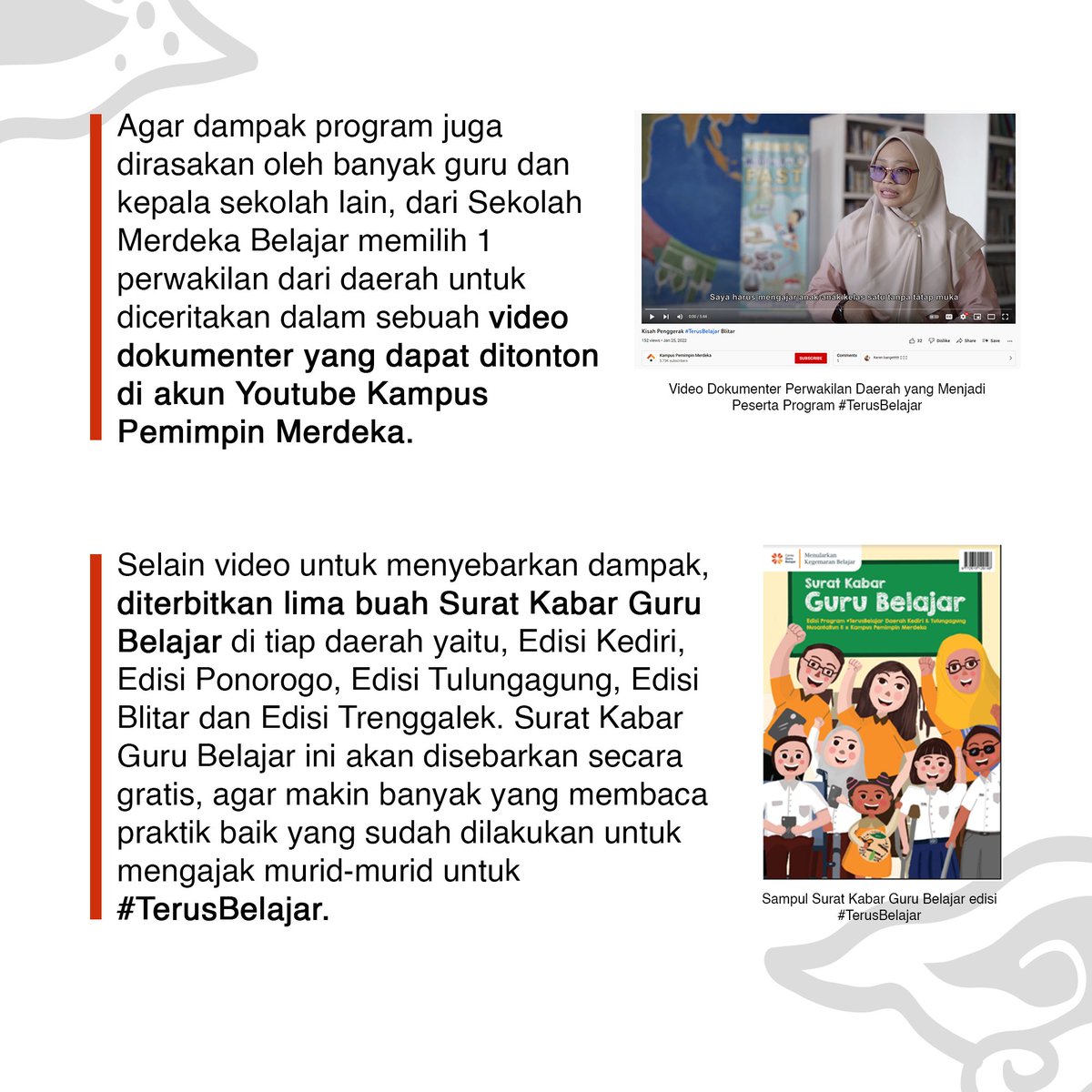 NusantaRun's tweet photo. Satu tahun berjalan, bagaimana #KabarProgram NusantaRun Chapter 8 #TerusBelajar? 

Yuk baca laporan dari Yayasan Guru Belajar! 

Part. 2

#NusantaRun
#NR8VirtualChallenge2020
#TerusBelajar https://t.co/u0k0X9iCeZ