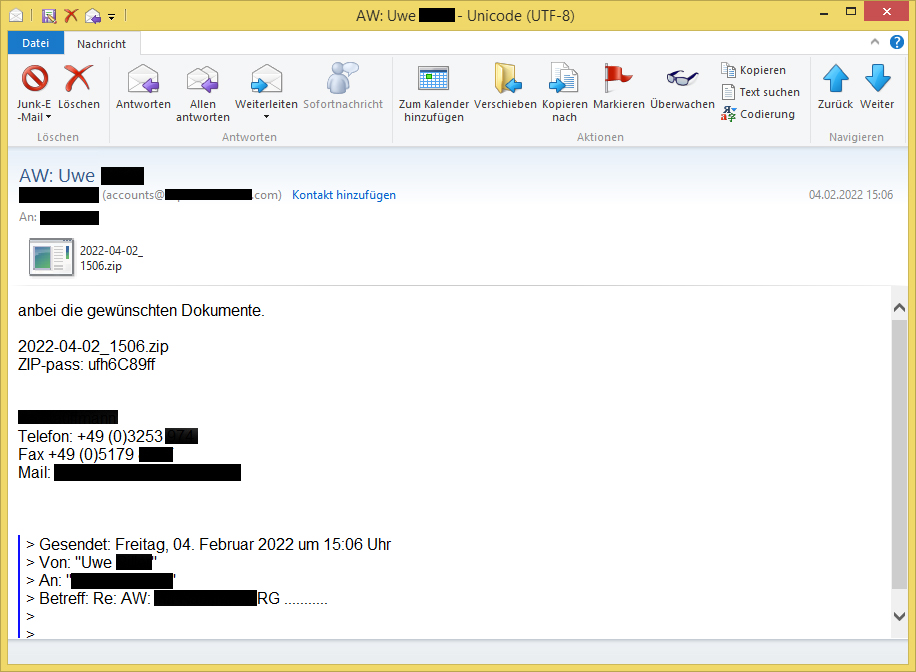 neoxmorpheus1's tweet photo. Die #Schadsoftware #Emotet wurde auch heute über die typischen E-Mails mit passwortgeschütztem ZIP-Archiv als Anlage (darin eine Excel-Datei) verbreitet. Anlage nicht öffnen! https://t.co/T1pJwMSlFB