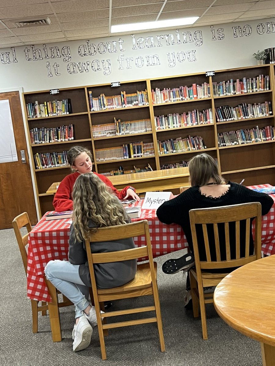 Book tasting was a success today in the OHS library! I worked with 7th and 8th graders trying out samples of books from different genres.