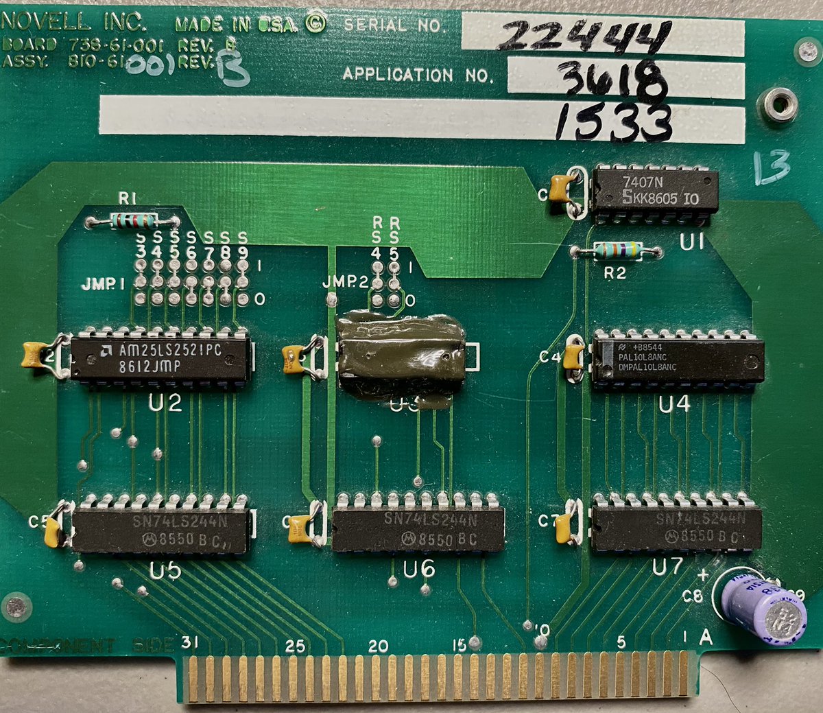 ronculler's tweet image. Blast from the past, Novell hardware serial number card. #novell #netware