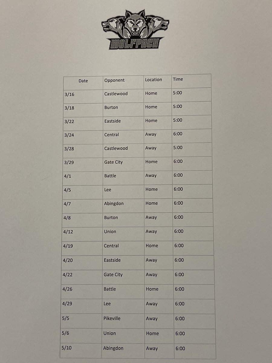 Pack_Baseball's tweet photo. Ridgeview 2022 baseball schedule https://t.co/G9KqBJY50S