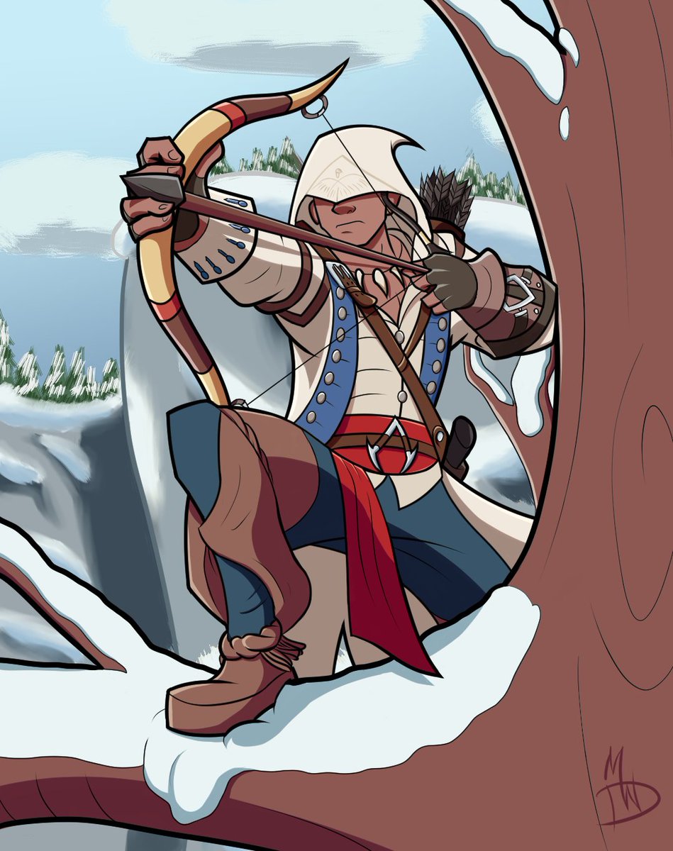 HeyitzMick's tweet photo. First #FanartFriday of 2022, and I decided to give some love to an underrated #AssassinsCreed protagonist, Connor Kenway. Given a certain rerelease, I know what you're probably thinking, but don't worry, I'll get to Ezio eventually. https://t.co/qGEMMUFbap