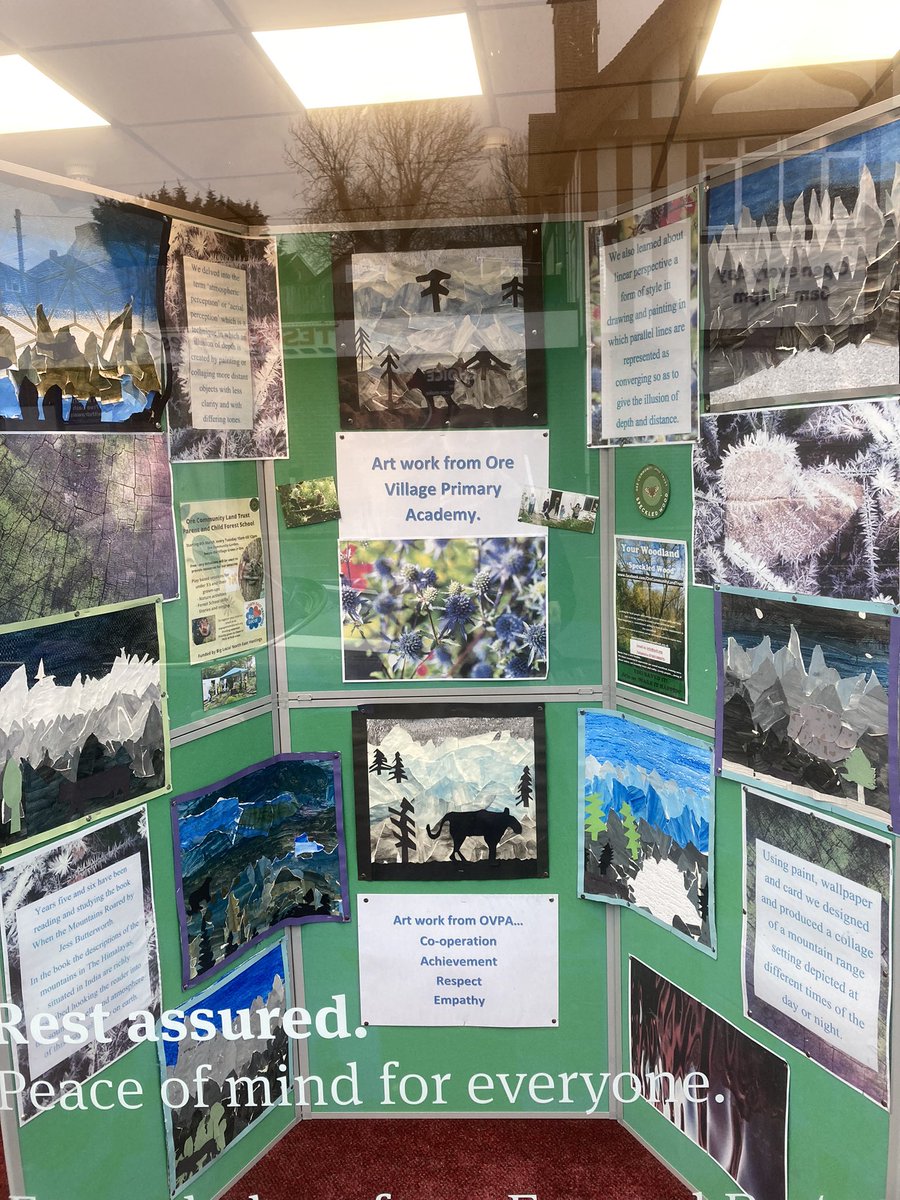 Some lovely artwork provided for us by <a href="/orevpa/">Ore Village Primary Academy</a> Ore Village Primary Academy. Check it out in the window of Banfield and Pomphrey in Ore Village.
