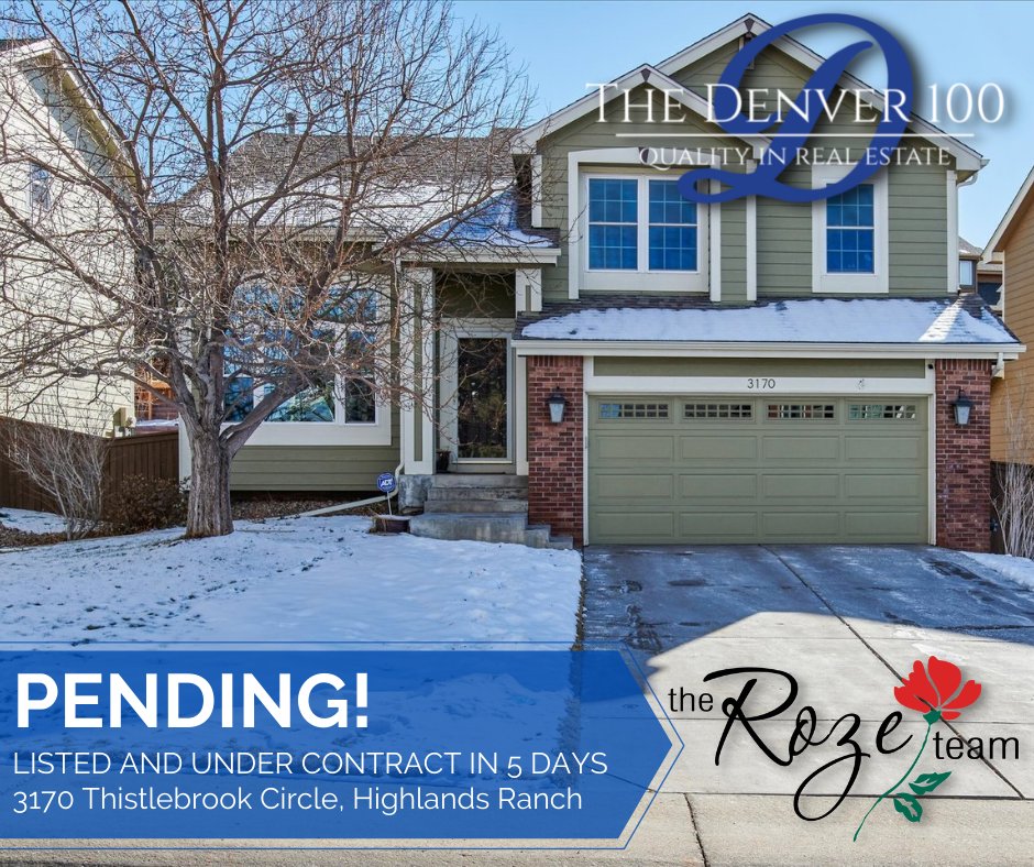 #UnderContract ‼

🏡3170 Thistlebrook Circle, Highlands Ranch, CO 80126

*2,764 square feet
*3 bed, 3 bath
*Large fenced back yard
*Remodeled

👉hd.pics/x445728👈

📲Listed by The Roze Team 
Rachel Schroeder | rschroeder@rozeteam.com
Becky Berzins | bberzins@rozeteam.com