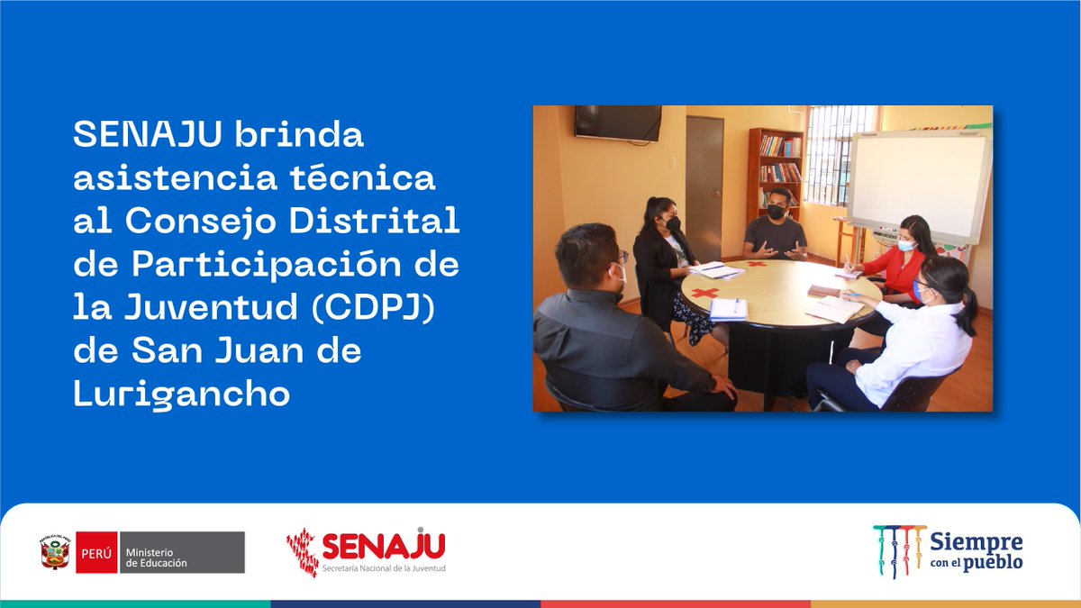 SENAJU se reunió con los representantes del Consejo Distrital de Participación de la Juventud (CDJP) de San Juan de Lurigancho para atender sus demandas y vincular acciones en el marco de sus actividades como espacio de representación y participación juvenil.