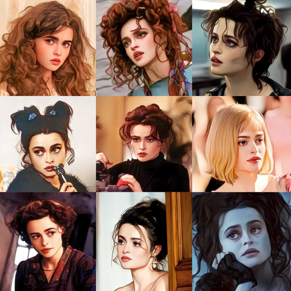 helena bonham carter characters as cartoons, image size:1200x1200