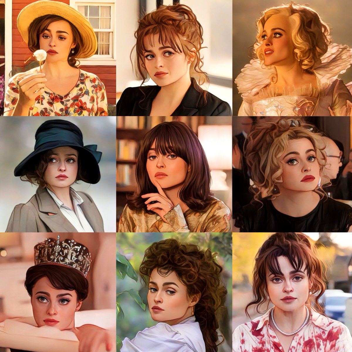 helena bonham carter characters as cartoons, image size:1200x1200