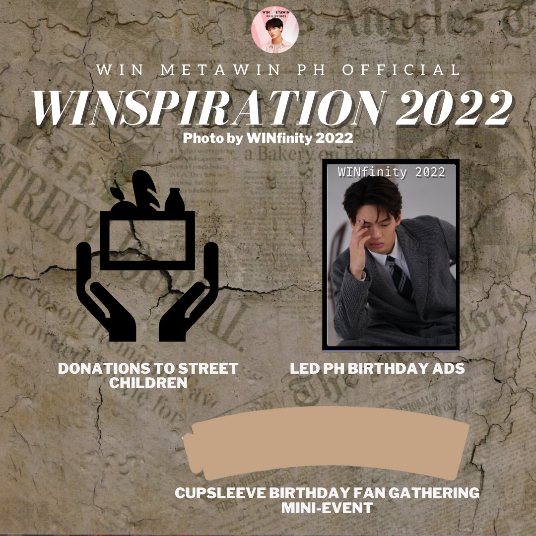 AllBrightWin_PH's tweet photo. 🎉 WINSPIRATION 2022

Celebrate Win's Special day by helping us achieve our goal for the projects we have in store 🙏 

For donations details: https://t.co/DdrF3bJViE

#WINspiration2022 #WINfinity2022 #winmetawin https://t.co/ERX2V1xqr9 https://t.co/jAL4pmM2T1