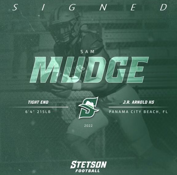 Excited to continue my football career at Stetson university <a href="/coachjakereed/">Jake Reed</a>