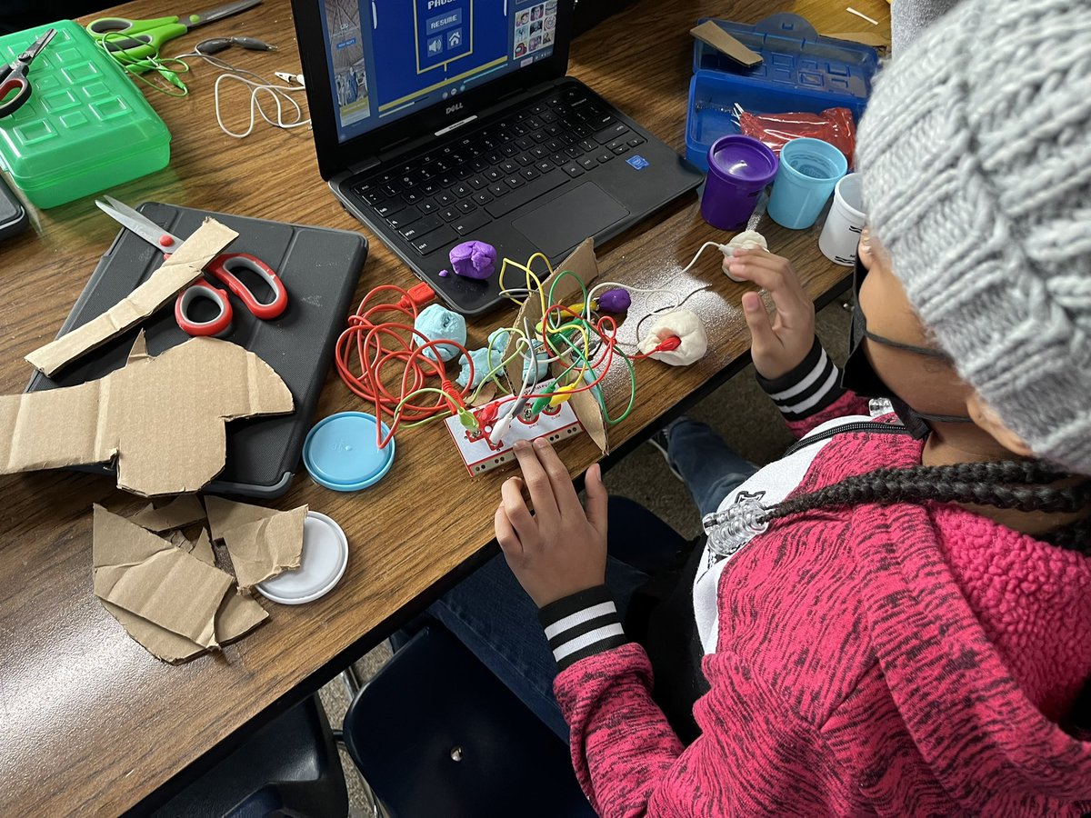 WAWMPershing's tweet photo. Designing game controllers compatible with @makeymakey based off of our favorite games! Can’t wait to see the 3D models from our prototypes! #wawmproud @WAWMSchools https://t.co/AfGRUeHt5f