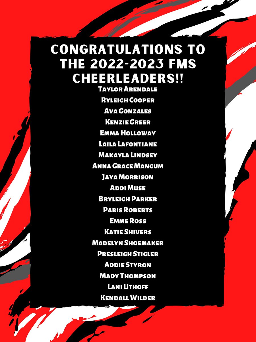 fmseaglepride's tweet photo. Congratulations to the 2022-2023 FMS cheerleaders! https://t.co/jtFLaLZ9LM
