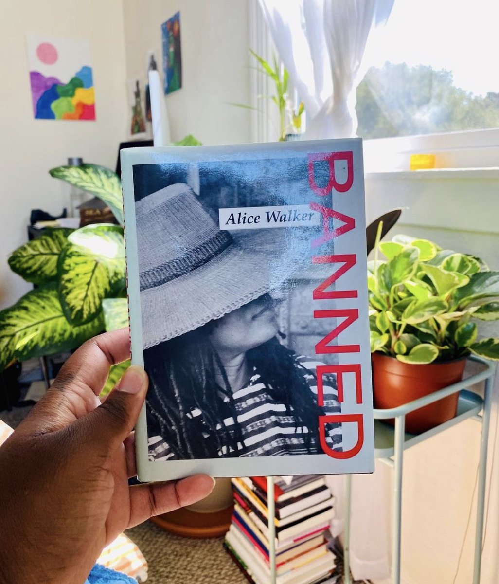 auntlute's tweet image. What are you reading this weekend?

We&apos;re curling up with some manuscripts.
Huge thank you to @blacksyllabus on Instagram for this photo of Alice Walker&apos;s Banned. Check out their site promoting Black Literature on blacksyllabus.com

#books #weekendreading #myweekendisbooked