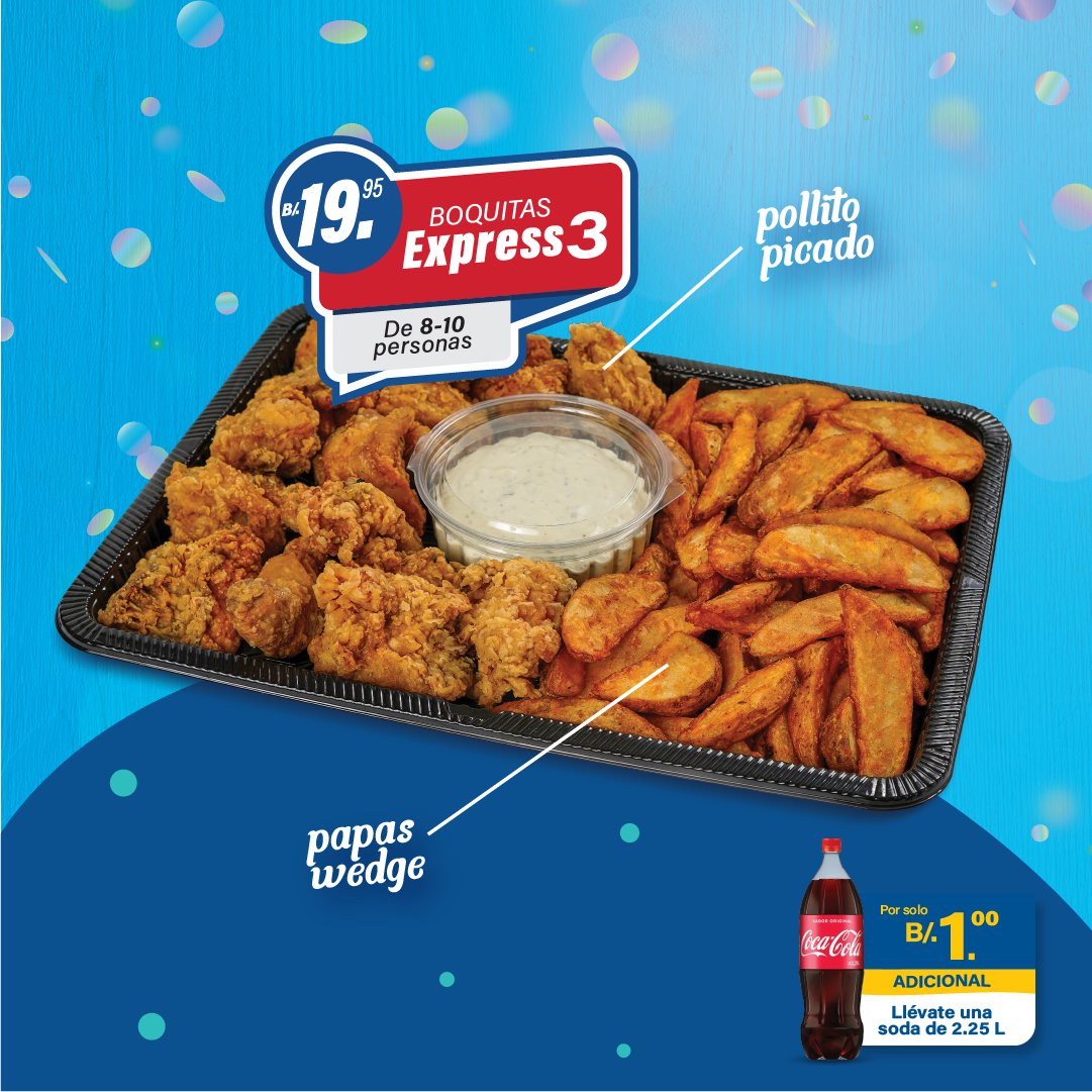 NikosCafe's tweet photo. ¿Tienes una reunión o parking en tu chantin y quieres las mejores boquitas?

No te preocupes ¡Ven a Nikos y te resolvemos con nuestras Boquitas Express y por $1 adicional te llevas una Coca Cola de 2.25lts!

#nikoscafe #promoción #nikossabeapanama #boquitas https://t.co/fsygmB7TZw