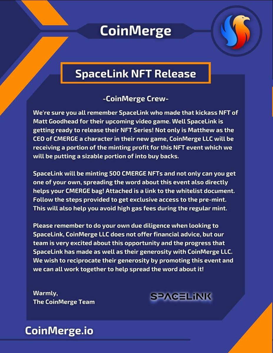 Crypto_Sisters's tweet image. @coinmerge AMA happening now. #cmerge #nft release update ❤️🚀