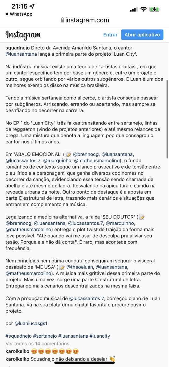 lembram aquele dia que alguns rapaz que são adm daquela "página sobre sertanejo", que tava falando mal sobre abalo emocional? hoje saiu a falsidade deles na página, falando sobre o lançamento do ep... atrás de biscoito do luan e dos compositores!