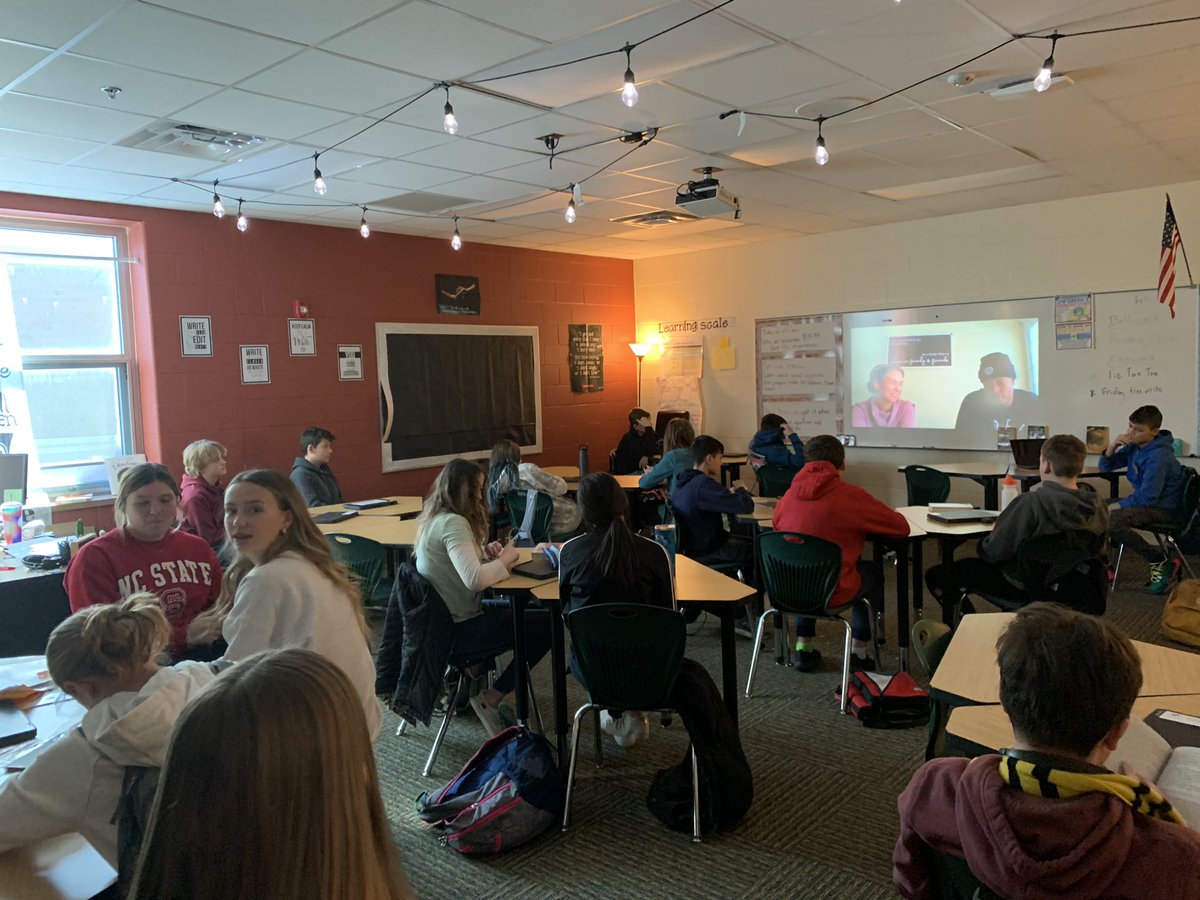 Huff_teach's tweet photo. Ss celebrating BHM and learning from KC’s own MLB Monte Harrison. This interview sparked great conversation and questions. @GV_Schools @GVNMSEagles https://t.co/u58nTLo0hv