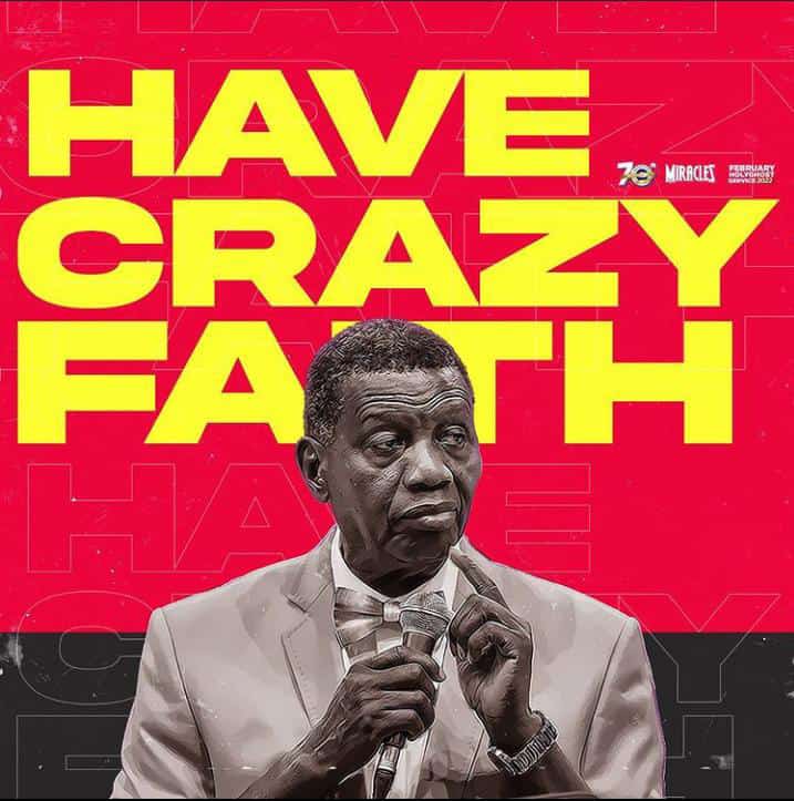 Have crazy Faith in God
#FebruaryHolyGhostService 
#Miracles 
#RCCG 
#HolyGhostService