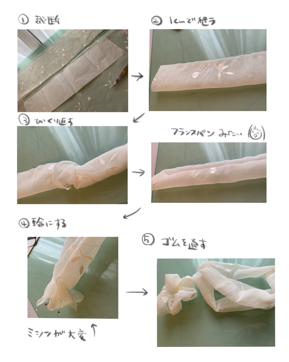 シュシュの作り方です❣️ https://t.co/QWYgz3epAd 