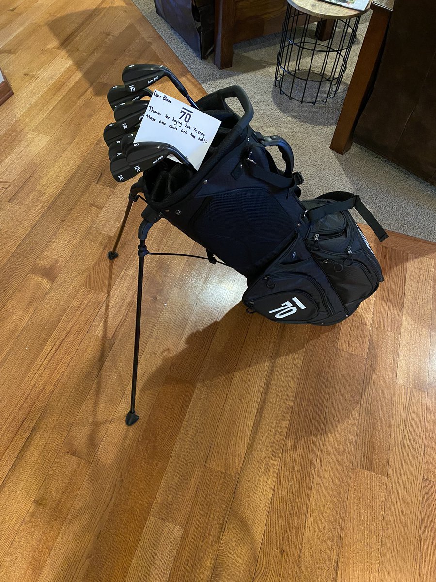 blake_benton's tweet photo. Big things happening @Sub70! 👀Amazing custom irons crafted and delivered in under 5 days! Thanks @golfsub70, Jacob, Cody and Team for a 1st class experience! #699Pro Can’t wait to get out with these in the bag. 🙌🏻 https://t.co/ob76ZKcbpg
