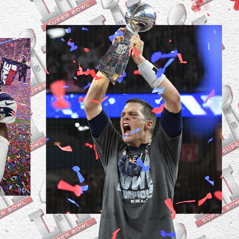 Patriots's tweet photo. 5️⃣ years ago today, with the greatest comeback of all time, we brought home trophy No. 5️⃣
