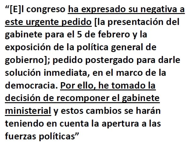 edgarcarpio0's tweet photo. La cuestión de confianza se plantea al terminar de exponerse la política general del gobierno y en la misma sede del Congreso. No en la carta donde se solicita que el Congreso programe una sesión para tal exposición. Un curso urgente de derecho constitucional para sus asesores… https://t.co/pRCicsMssF