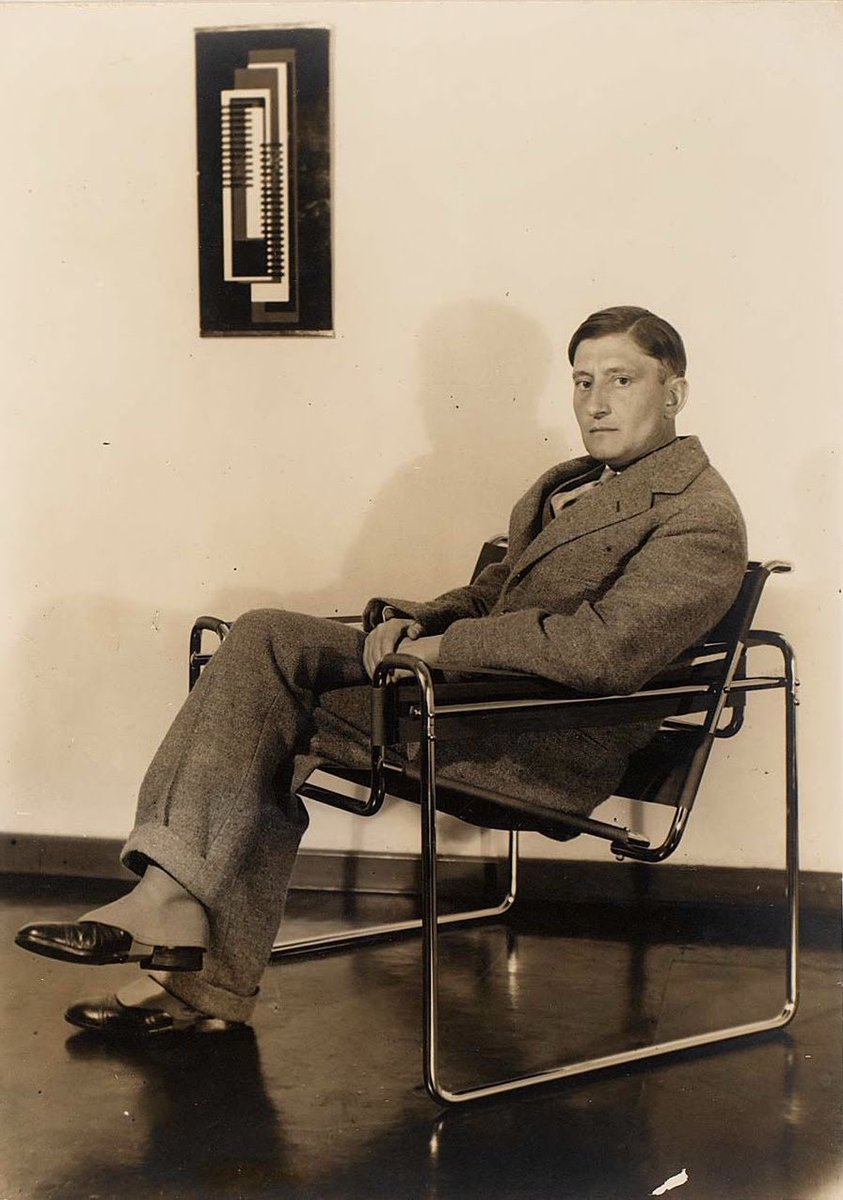 BauhausMovement's tweet photo. Josef Albers at the Bauhaus seated on Marcel Breuer‘s Wassily Chair. https://t.co/dSuwoSEYJH