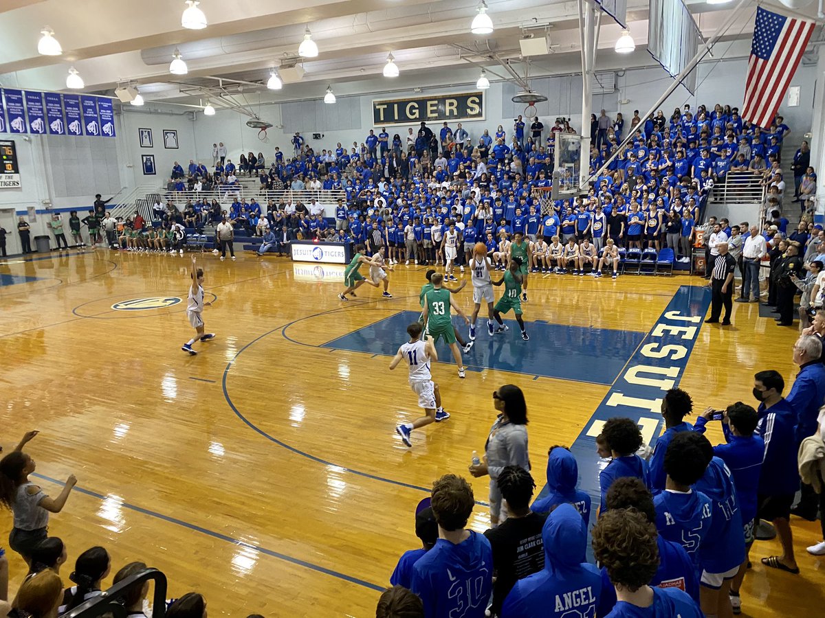 We’re running behind for tip off for the varsity game between Jesuit and Tampa Catholic. 

The JV teams battled into overtime, as Julian Parker’s deep 3-point buzzer beater completed a 26-point Tiger comeback and led to a 86-78 win. 

#AMDG #GoTigers