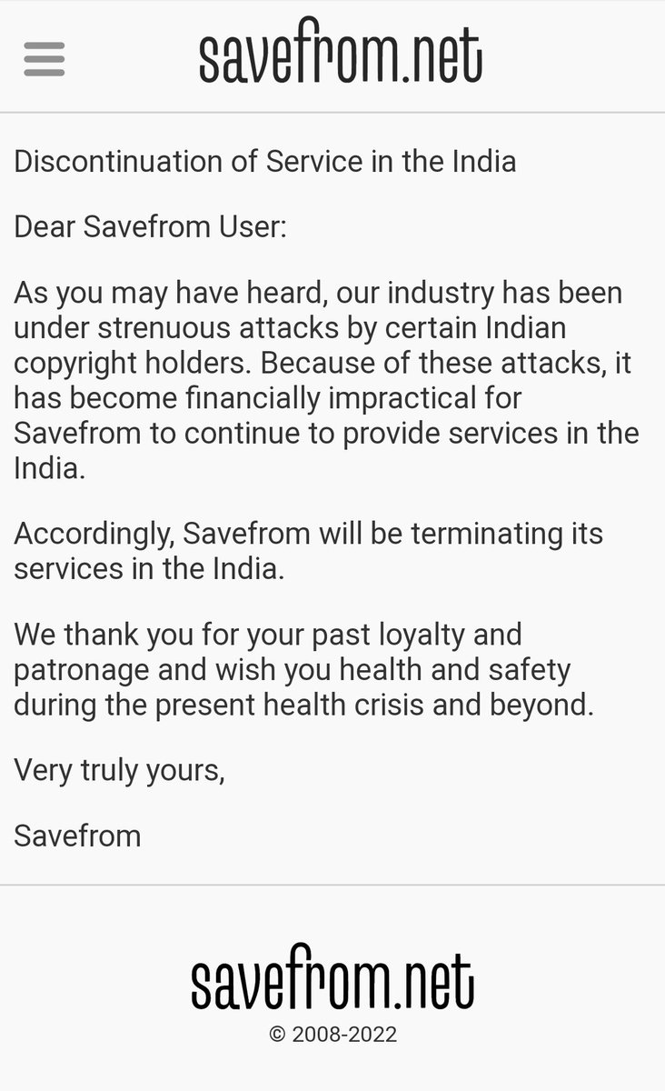 duskyweirdo's tweet photo. #savefromnet 😭😭😭 ab kaise mai free me video download karega 😓 https://t.co/jrvkPSZi7R