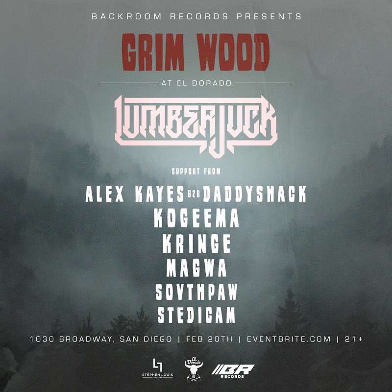 We’re excited to announce the first <a href="/Backroomrecs/">Backroom Records</a> event of the year! Get your flannels ready as <a href="/LUMBERJVCK/">LUMBERJVCK</a> takes us to the Grim Wood on Feb 20th. This is going to be an insane takeover at <a href="/eldoradobar/">El DoradoBar</a> that you won’t want to miss
-
Ticket link here!: linktr.ee/backroomsd