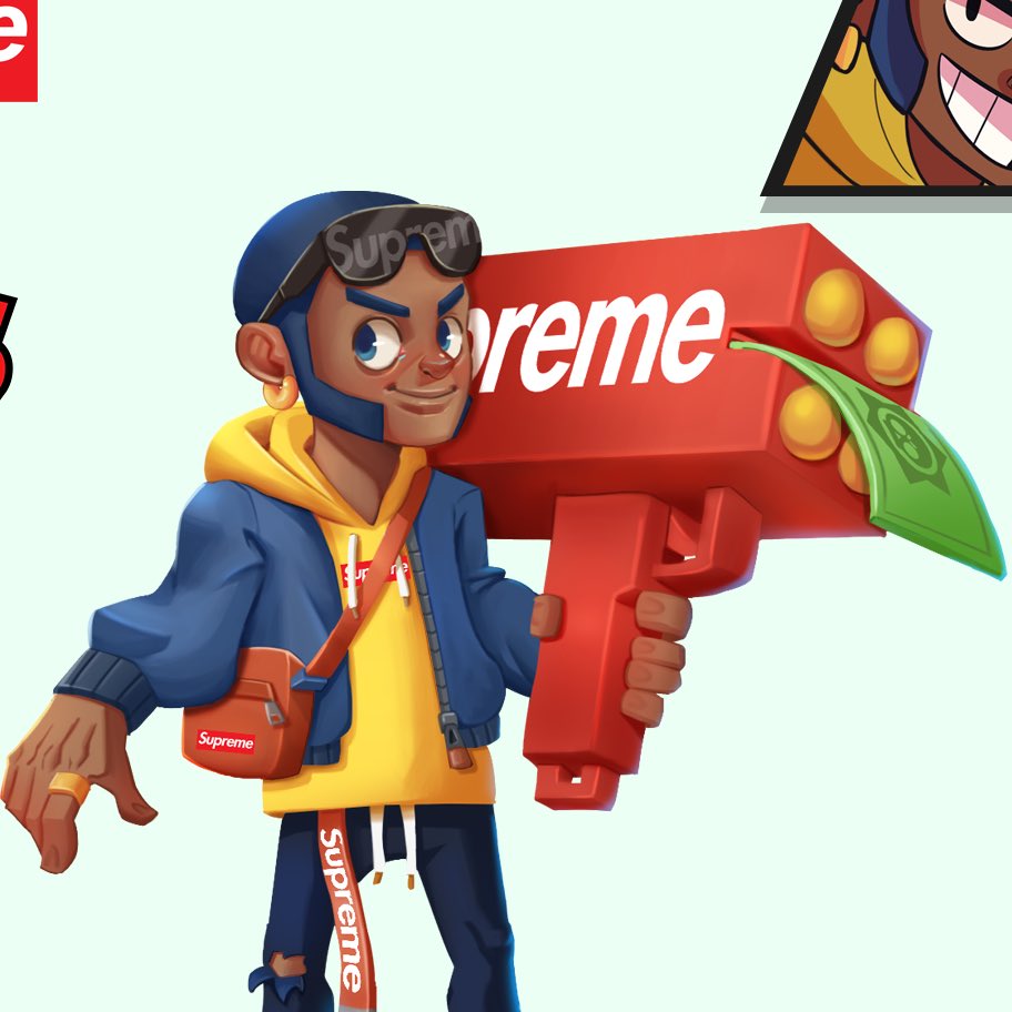 Bubuleonsketch's tweet photo. 亂鬥造型聯名-06
這次跟supreme 混合～～
創造一點點嘻哈風😂
.
.
#brawlstars #brawl #brawlstarsfanart #fanart #fanarts  #dessinateur #illustrationartists #illustration #illustrator #digital_art #digitalart #手繪 #插畫 #插圖 #阿光léon #荒野亂鬥 #supreme #台灣插畫 #畫 https://t.co/SVWfGVKNu6