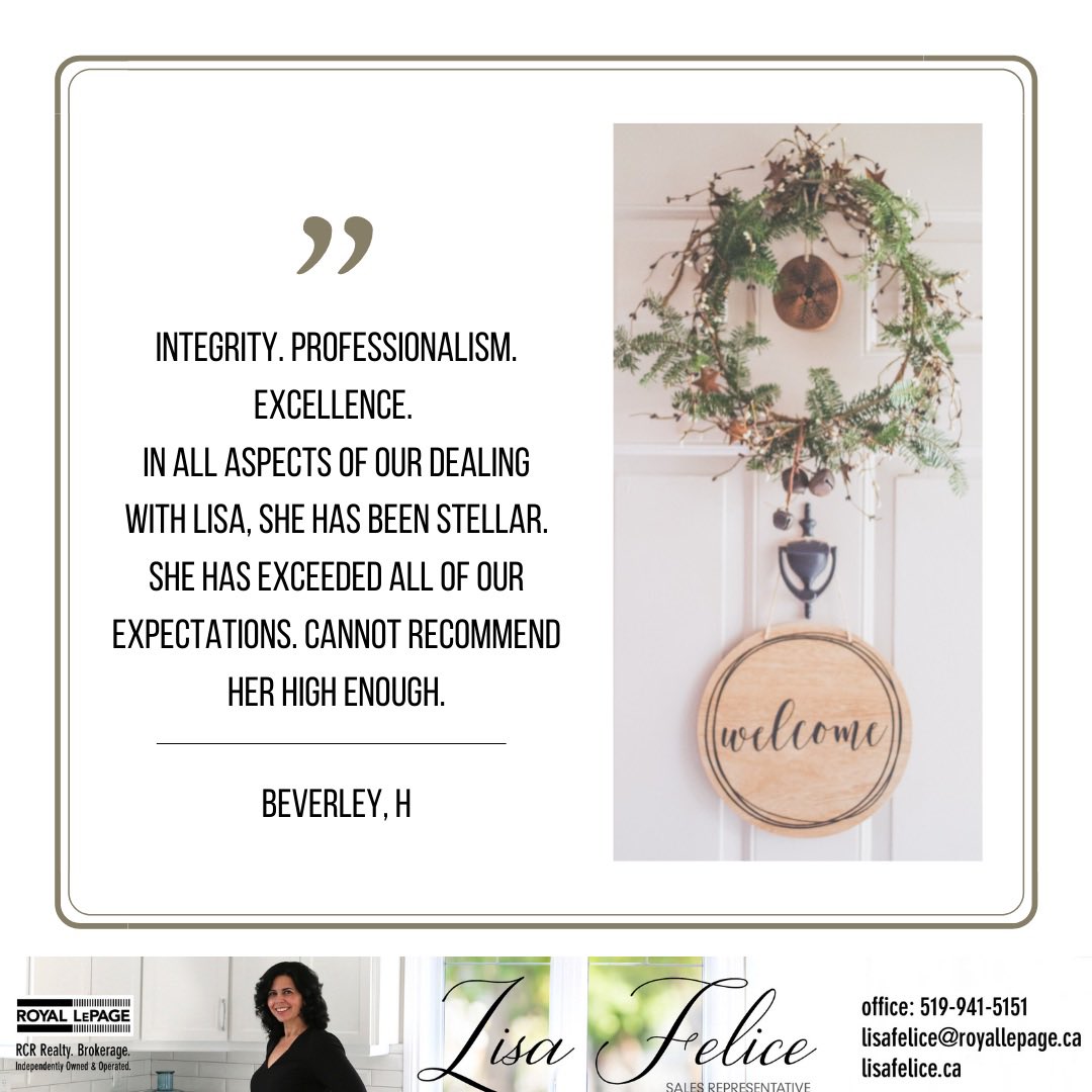 Lisa_Felice_RE's tweet photo. I’m so grateful for such wonderful clients! Thank you, Beverley! 

#testimonials #workingwitharealtor #lisafelice #customerservice #royallepagecanada #royallepage #clientcare #clienttestimonial #clientappreciation #orangevillerealestate #customerexperience https://t.co/xWNn2nOJnf
