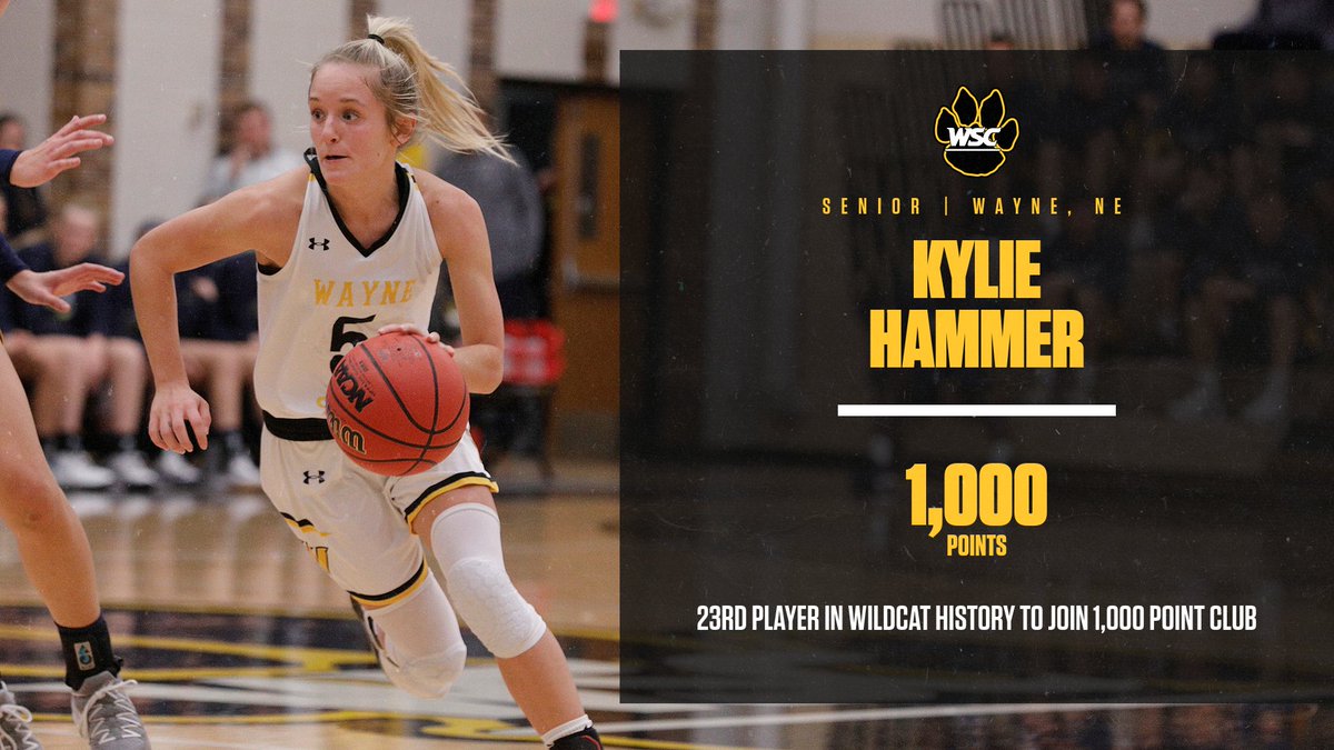 Congratulations to <a href="/WayneStateWBB/">Wayne State WBB</a> senior guard Kylie Hammer on becoming the 23rd player in school history to score 1,000 points tonight.