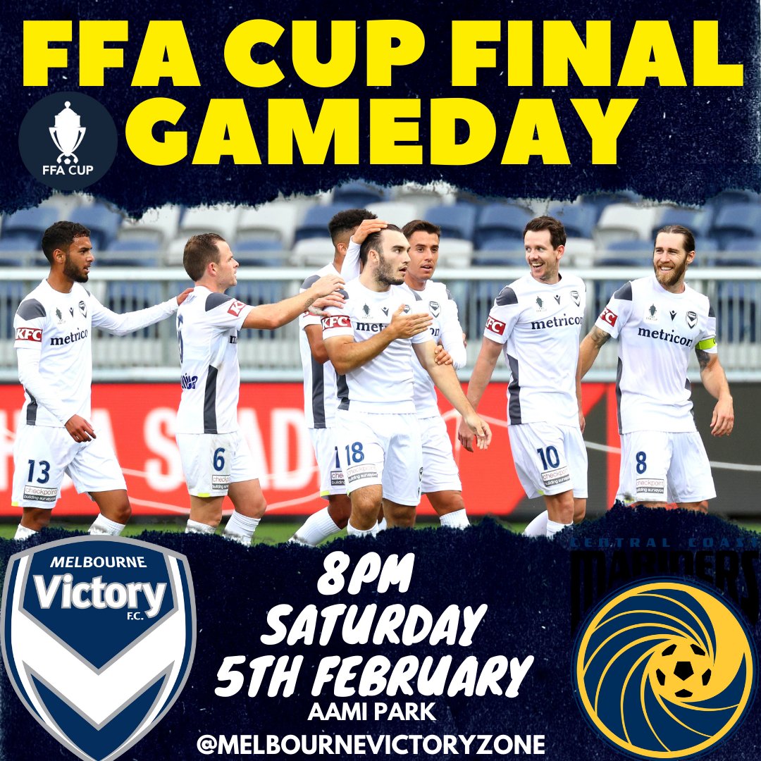 MVFCZONE's tweet photo. FFA CUP FINAL
Melbourne Victory Vs Central Coast Mariners
⏱: 8pm 5th February
📺: 10Play
📍: AAMI PARK
-
#melbournevictory #gomvfc #mvfc https://t.co/Ktkh0s5146