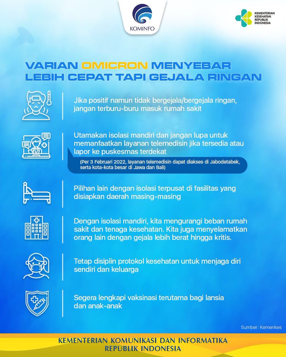 Pastikan sebelum isoman telah memenuhi syarat klinis, syarat rumah dan protokol kesehatan agar tetap aman dan tidak menularkan kepada anggota keluarga yang lain.

Jika kedua syarat tdk terpenuhi, sebaiknya pasien melakukan isolasi di tempat isolasi terpusat yang disediakan pemda.