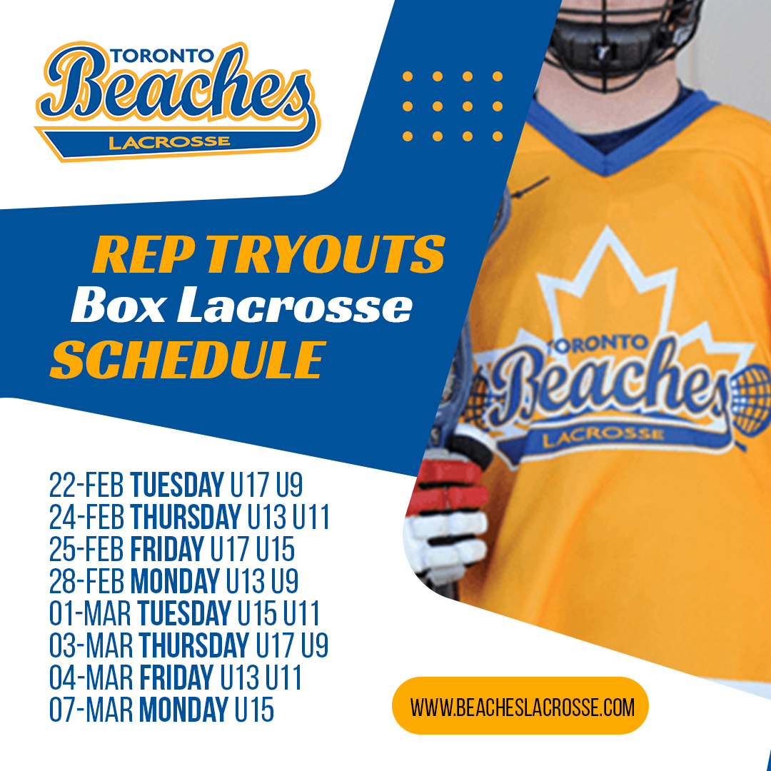 Registration NOW OPEN for our Rep Box Lacrosse programs with tryouts starting February 22nd. You can learn more about the program and what the season entails on our website beacheslacrosse.com #beaches #lacrosse #boxlacrosse