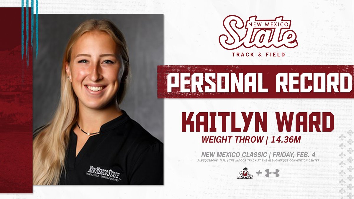 Another PR in the weight throw!

Kaitlyn Ward Records a personal best distance of 14.36m (47’ 01.50”).

#AggieUp
