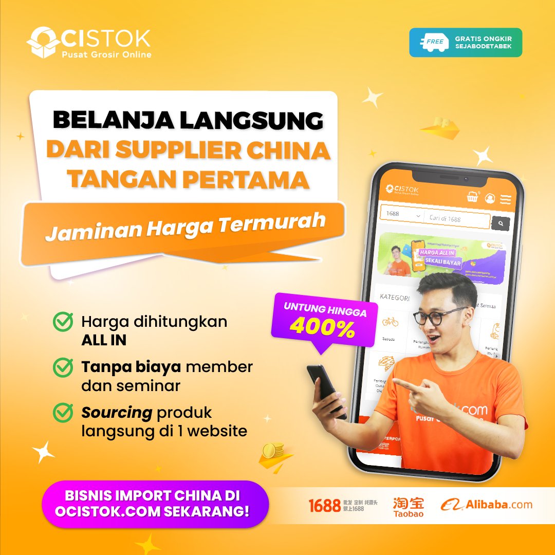 ocistok's tweet photo. Mau dapet produk untuk usaha langsung dari pabrik dan supplier China tangan pertama? Yuk pindah ke https://t.co/Wfs097cnh9!

(Tag: Emyu Elanga #TimDesta #WinningEleven) https://t.co/EMRRFtWGUc