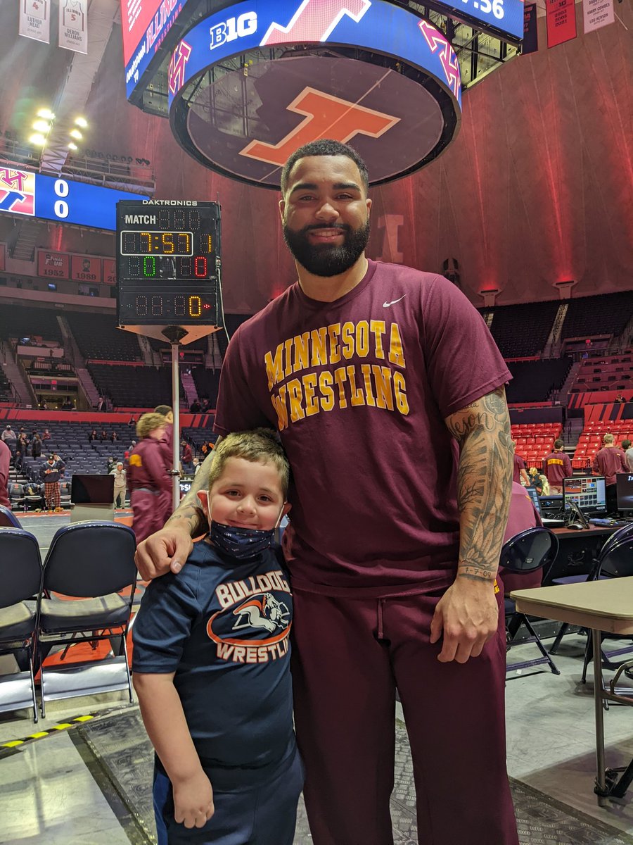 Such a nice guy. We appreciate the time today. He cheered as loud as he could in your brief appearance on the mat tonight @GableSteveson