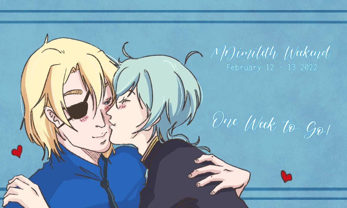 mdmlthweek's tweet photo. One more week before #MDimilethWeek starts! Let's celebrate Valentine's Day with Dimitri and Byleth! ๐
#dimileth #mdimileth https://t.co/YkRwMFe18W