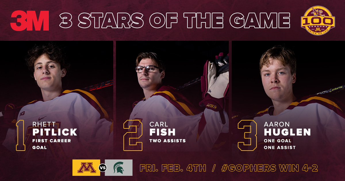 Tonight's <a href="/3M/">3M</a> Three Stars of the Game: 

⭐️: Rhett Pitlick
⭐️⭐️: Carl Fish
⭐️⭐️⭐️: Aaron Huglen