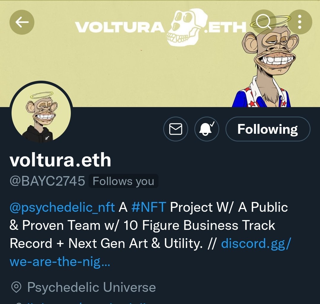 Exit Liquidity (@crypto_styl) on Twitter photo NGL I checked it like 5 times to make sure it wasn't a glitch in the matrix. <a href="/psychedelic_nft/">Psychedelics Anonymous</a> is the strongest community out there. <a href="/BAYC2745/">voltura.eth</a> what you've built is amazing and changing lives.
#PsychedelicsAnonymous #WeAreTheNight #PAfollowPA NGL I checked it like 5 times to make sure it wasn't a glitch in the matrix. <a href="/psychedelic_nft/">Psychedelics Anonymous</a> is the strongest community out there. <a href="/BAYC2745/">voltura.eth</a> what you've built is amazing and changing lives.
#PsychedelicsAnonymous #WeAreTheNight #PAfollowPA