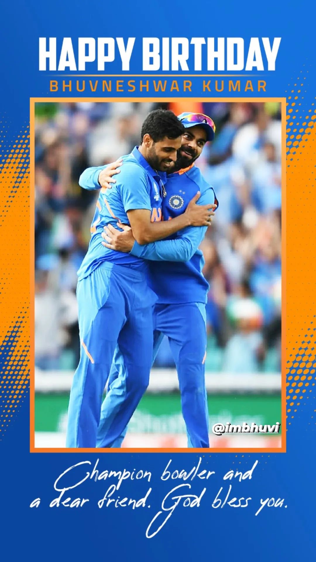 Happy birthday bhuvneshwar kumar 
God bless you Indian team ke liye kese hi khelethe reho 