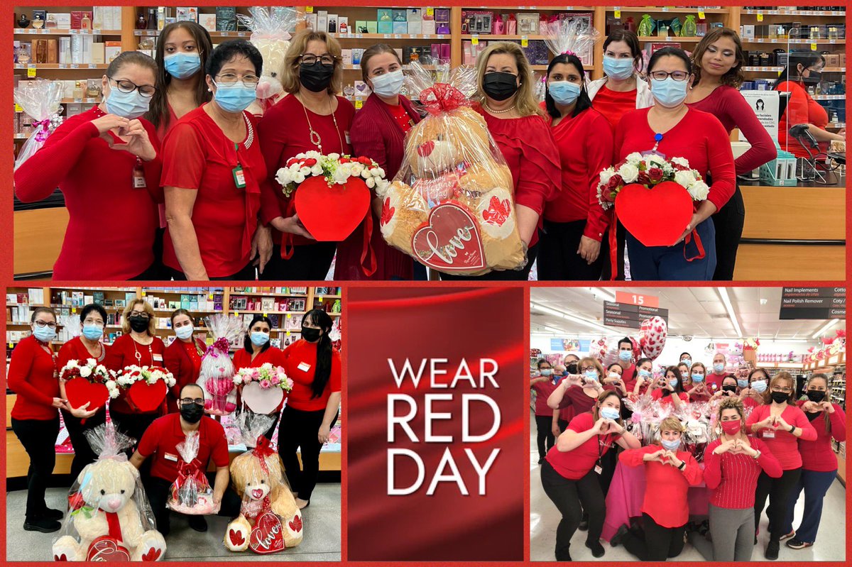 MariaGil_Flores's tweet photo. Wearing red for #WearRedDay ! Now more than ever we need to raise awareness about heart disease in women. Painting a sea of red in D3 today!❤️ @NavarroRx @CVSHealth https://t.co/jVwAwEucve