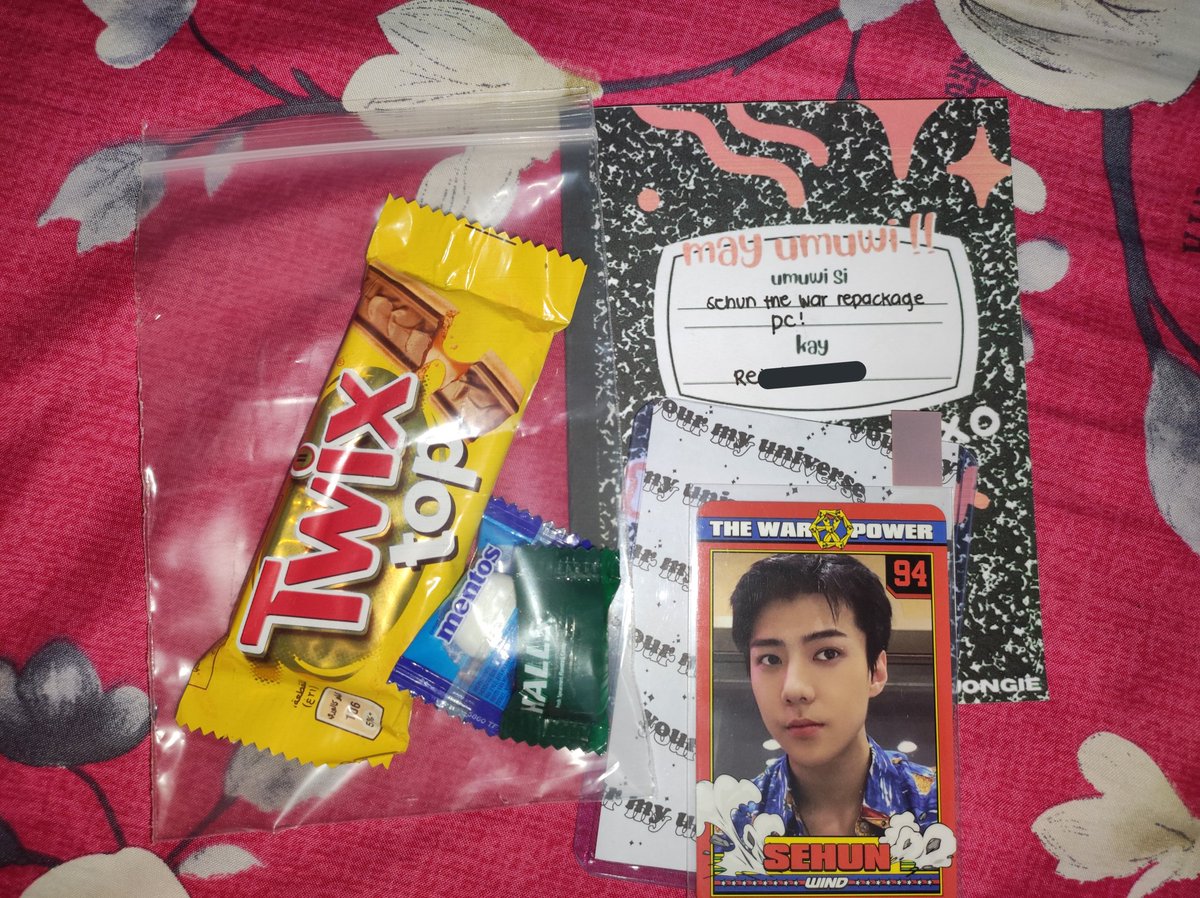 ohhurye's tweet photo. Hiii @jongxjongie ang sarap po nong dumating, both yong pc at 🍫 ^^ HAHAHAHA. Thank you so much sa pagpauwi kay sehun♥️#Jongfeedbacks https://t.co/HwEadazbyX
