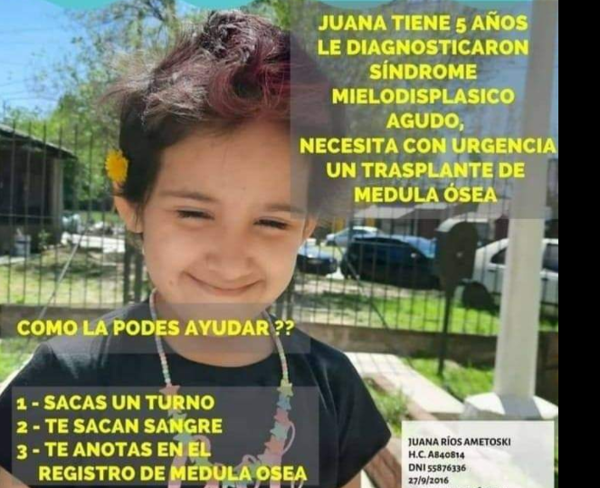 El resultado de la punción de médula fue malo, no nos queda nada de tiempo. El trasplante hay que hacerlo cuánto antes, como  máximo en los próximos 6 meses. La situación es realmente desesperante y preocupante. si dan RT nos ayudaria muchisimo #TodosXJuani