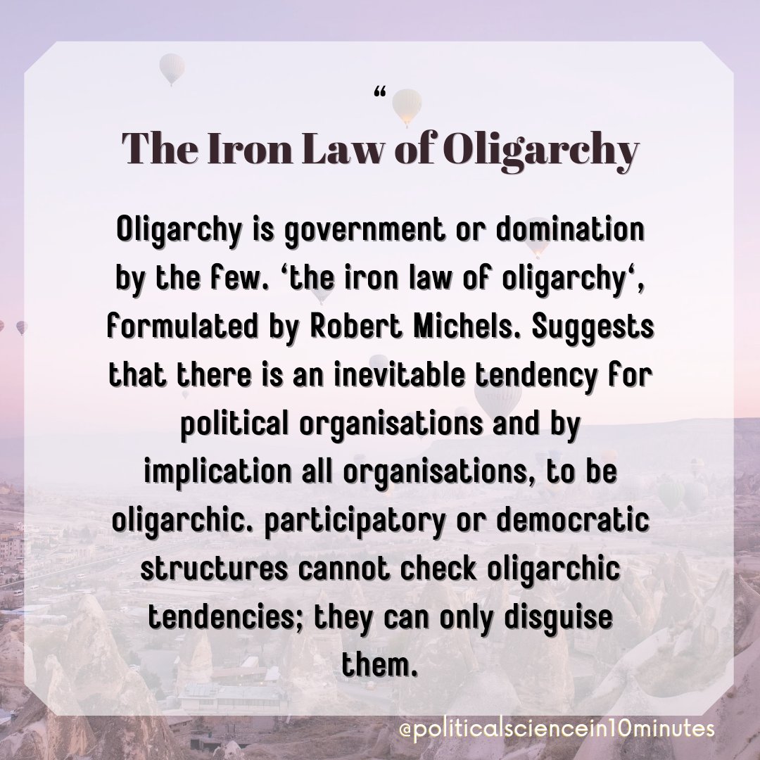 Pol_Science10's tweet photo. Iron law of oligarchy https://t.co/J4xq3hi5Ri
